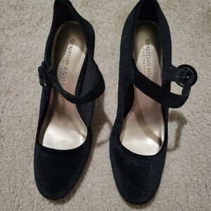 Christian Siriano Black Velvet Heels
